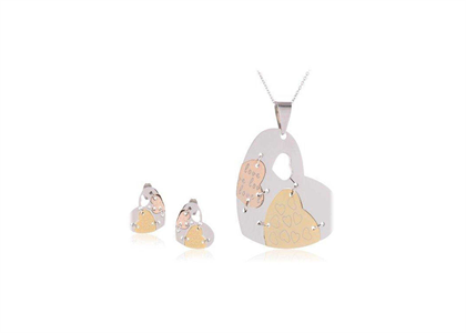 3 Tone Plated | Alphabet Pendant Sets